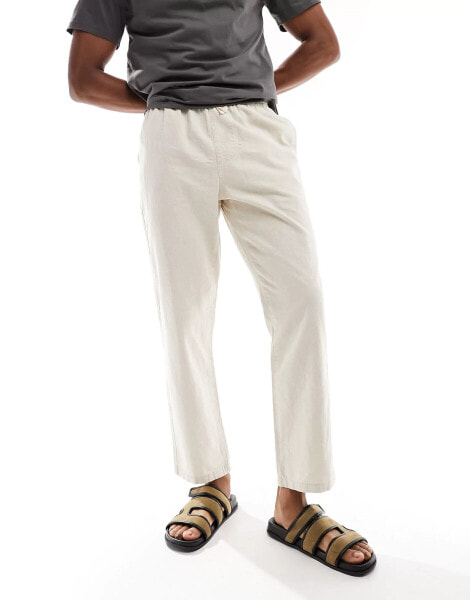 Rhythm classic linen beach jam trousers in bone