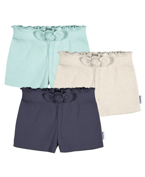 Baby Girls Baby Pull-On Knit Shorts, 3-Pack