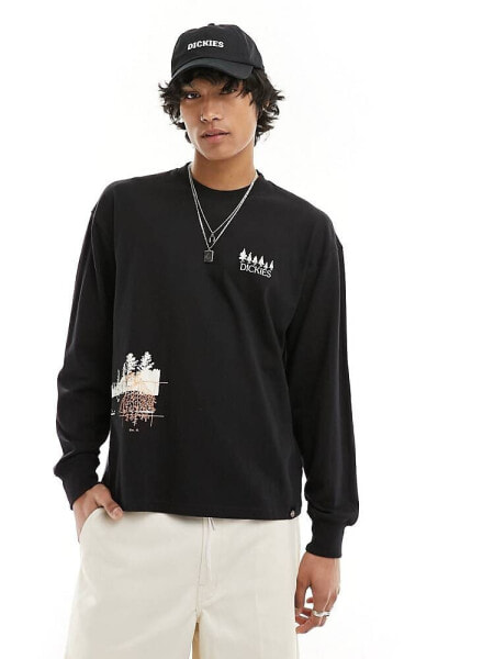 Dickies kenbridge printed long sleeved t-shirt in black