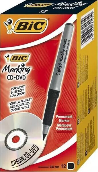 Bic Marker Marking CD/DVD czarny (12szt) BIC