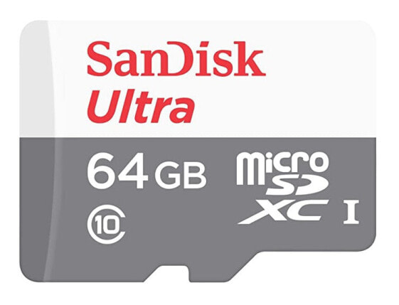 SanDisk SDSQUNR-064G-GN3MN - 64 GB - MicroSDXC - Class 10 - Class 1 (U1) - Grey - White