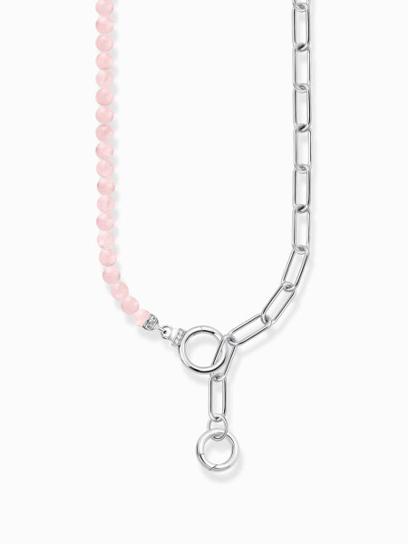 Thomas Sabo KE2193-035-9-L47V Silver necklace w. link chain elements and pink beads