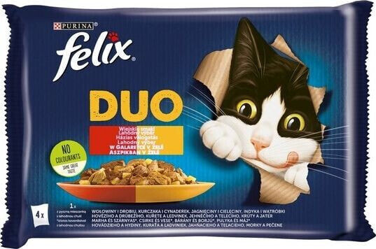 Nestle FELIX sasz.4x85g DUO WIEJSKIE SMAKI w galaretce /12