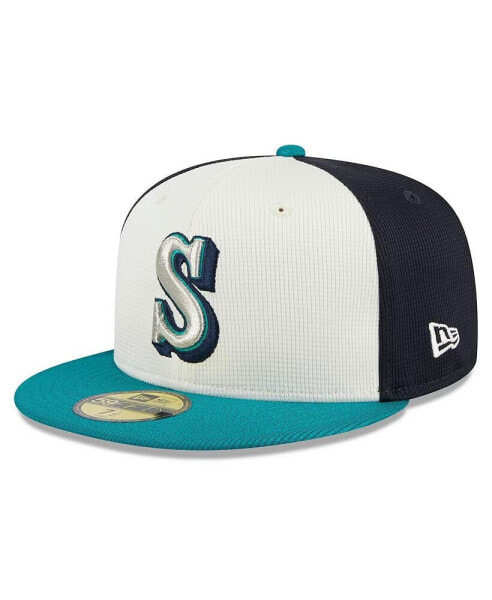 Men's Cream Seattle Mariners 2024 Batting Practice 59FIFTY Fitted Hat