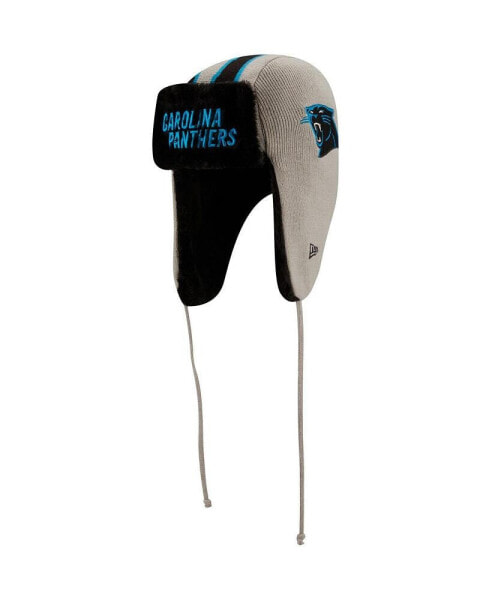 Men's Silver Carolina Panthers Helmet Head Trapper Knit Hat