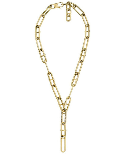 Heritage D-Link Glitz Gold-Tone Stainless Steel Y-Neck Necklace