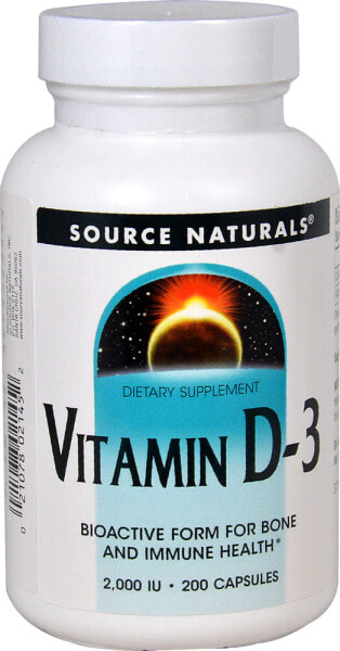 Source Naturals Vitamin D-3 Витамин D-3  2000 МЕ - 200 капсул