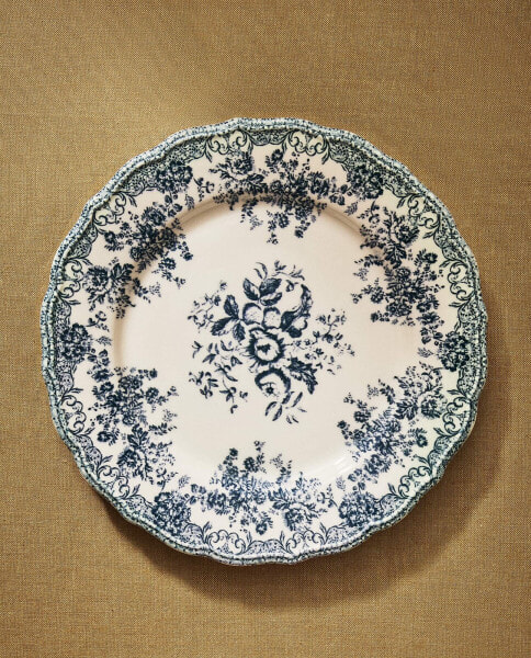 Floral earthenware dinner plate