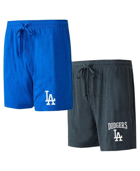 Men's Royal, Charcoal Los Angeles Dodgers Two-Pack Meter Sleep Shorts