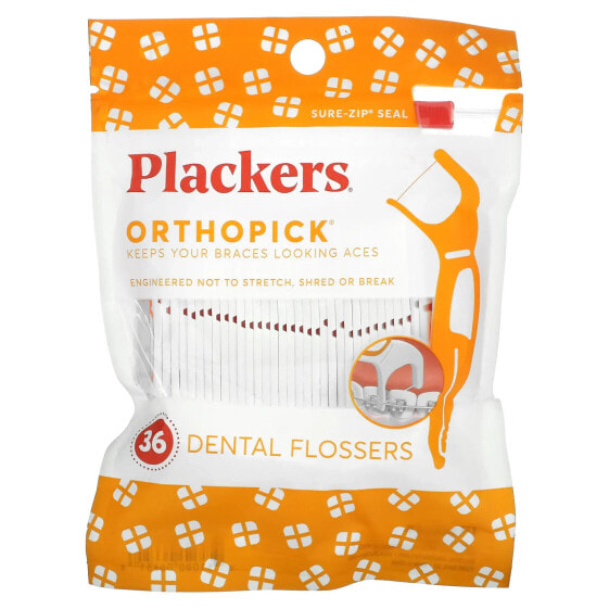 Plackers, Orthopick, зубочистки с нитью, 36 шт.