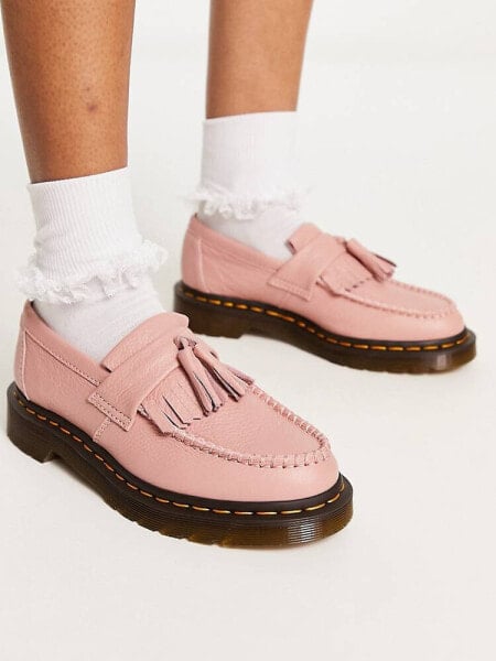 Dr Martens Adrian tassel loafers in peach beige