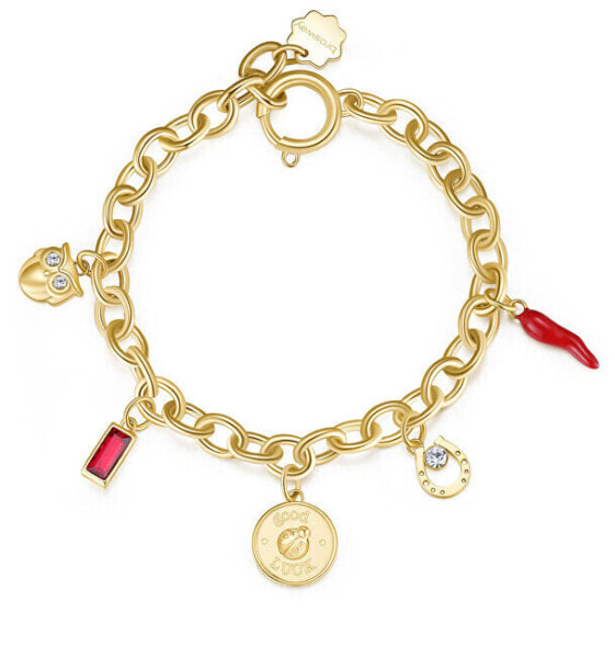 Gold-plated bracelet for luck with Chakra pendants BHKB118