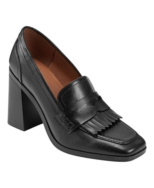 Women's Hamish Block Heel Square Toe Dress Loafers