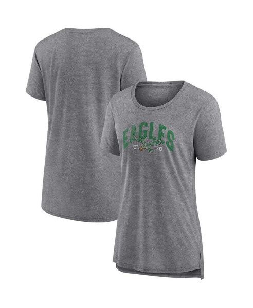 Women's Heathered Gray Philadelphia Eagles Drop Back Modern T-shirt