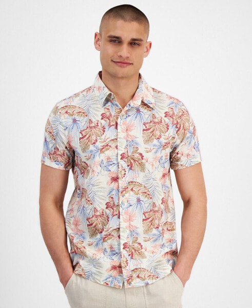 Рубашка Sun + Stone мужская с коротким рукавом Jordon Tropical Printed, создана для Macy's.