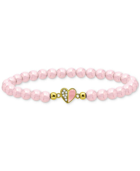 Браслет Giani Bernini rose Quartz & CZ Heart Bead in 18k Gold S.