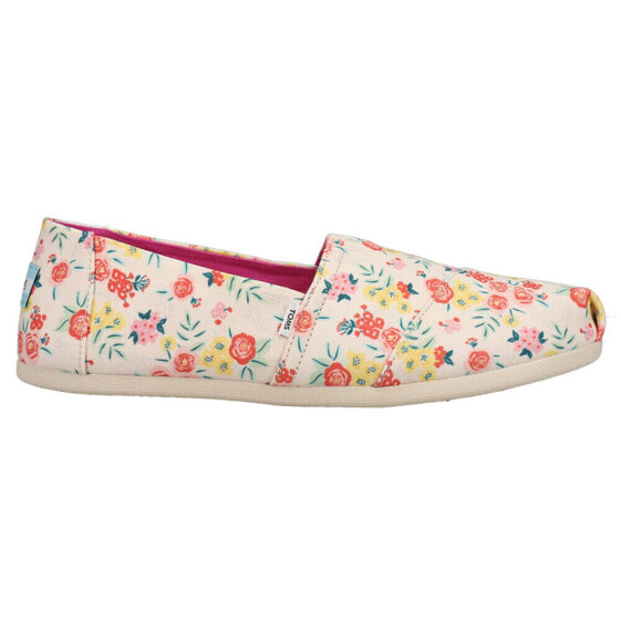 TOMS Alpargata Floral Slip On Womens Multi Flats Casual 10017637T