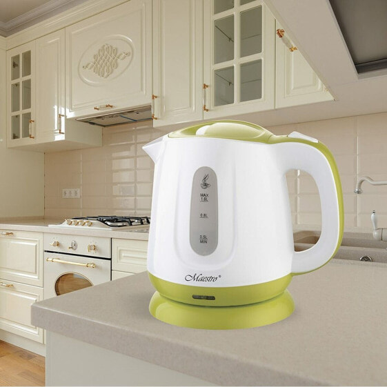 Электрический чайник Feel-Maestro MR013 Белый Зеленый Пластик 1100 Вт