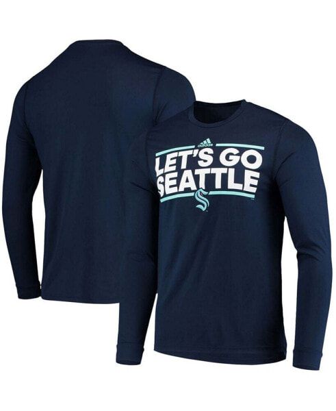 Men's Deep Sea Blue Seattle Kraken Dassler AEROREADY Creator Long Sleeve T-shirt