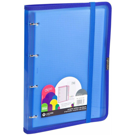 CARCHIVO Dune 4 ring binder 20 mm rigid polypropylene DIN A4 with replacement 100 h rubber band and trim