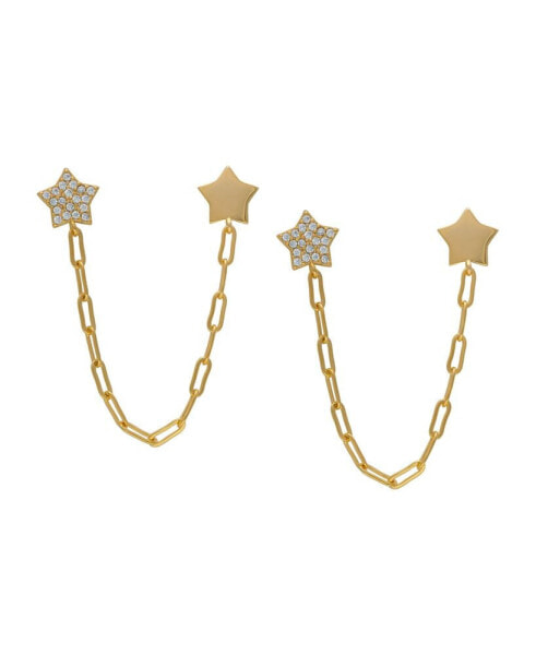 Серьги Macy's Cubic Zirconia Double Star Chain