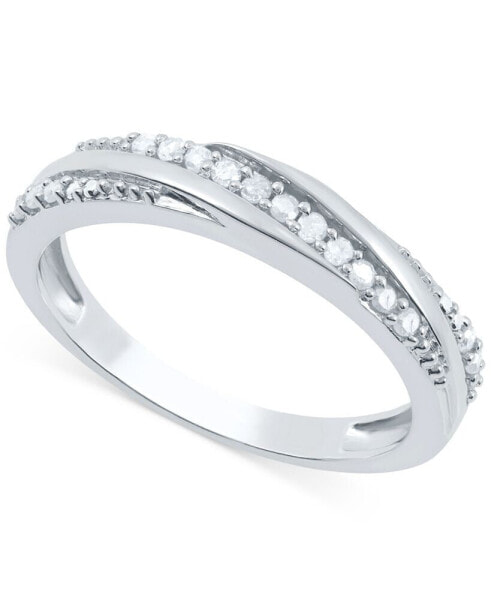 Diamond Twist Look Ring (1/6 ct. t.w.) in Sterling Silver