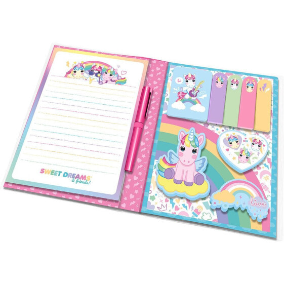 SWEET DREAMS Notebook With Post Its & Friends In