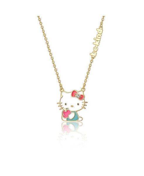 Hello Kitty sanrio Crystal "BE KIND" Apple Necklace - 18'' Chain