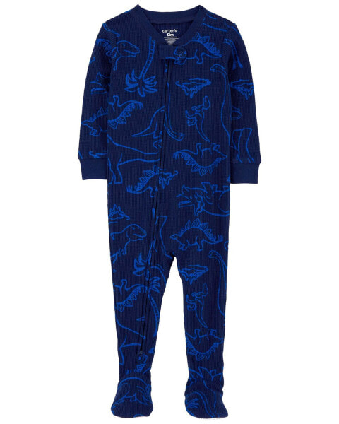 Toddler 1-Piece Dinosaur Thermal Footie Pajamas 5T