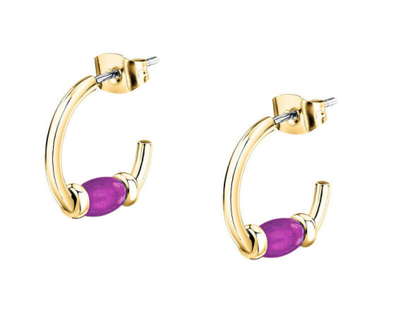Decent gold-plated hoop earrings Colori SAXQ10