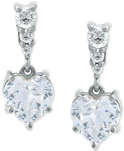 Cubic Zirconia Heart Drop Earrings, Created for Macy's