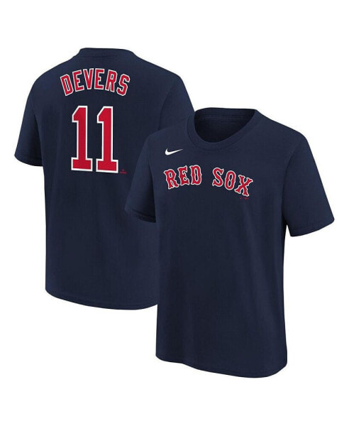 Big Boys Rafael Devers Navy Boston Red Sox Home Player Name and Number T-shirt