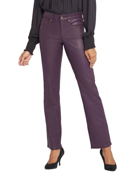 Nydj Marilyn Eggplant Coated Straight Jean Women's 2