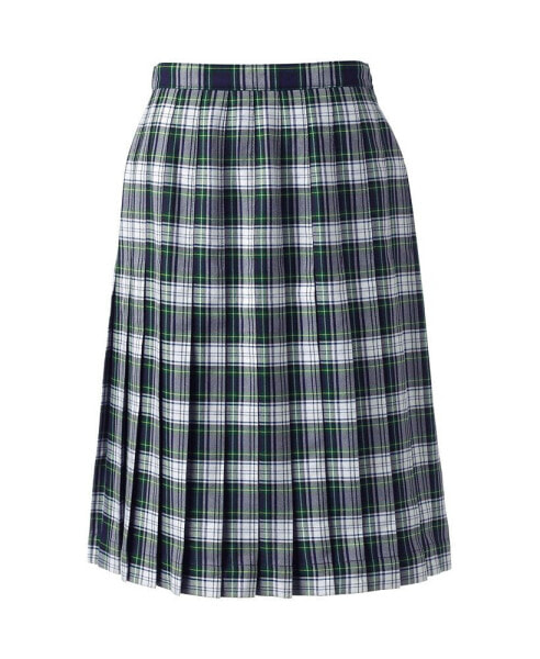 Women's School Uniform Plaid Pleated Skirt Below the Knee