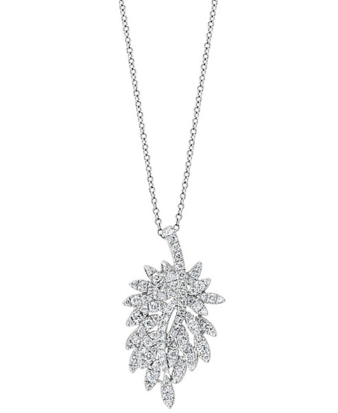 EFFY Collection eFFY® Diamond Cluster 18" Pendant Necklace (7/8 ct. t.w.) in 14k White Gold