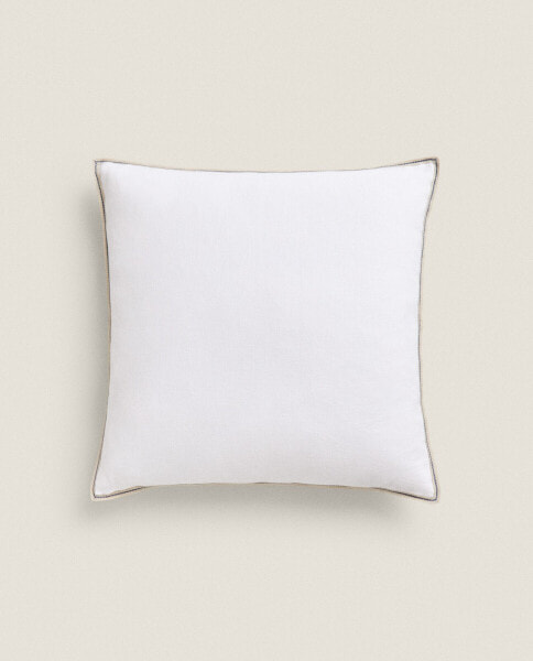 Cushion cover with contrast topstitching