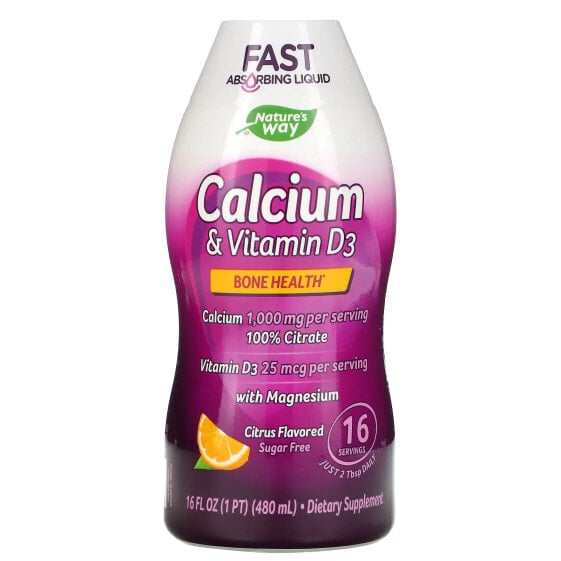 Calcium & Vitamin D3, Citrus, 16 fl oz (480 ml)