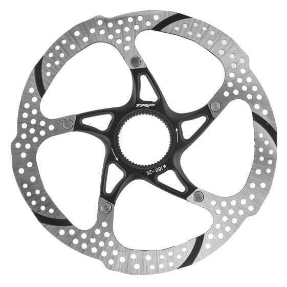 TRP 25 Disc Brake Rotor - 180mm, Center Lock, Silver/Black