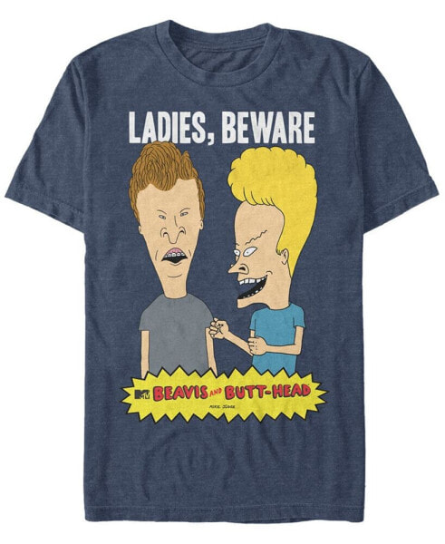 Men's Beavis and Butthead Ladies Beware Short Sleeve T- shirt