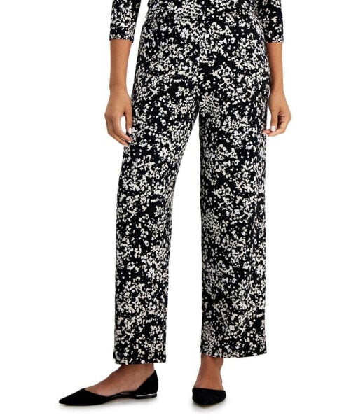 Women's Knit Dressing Printed Pull-On Pants, Created for Macy's