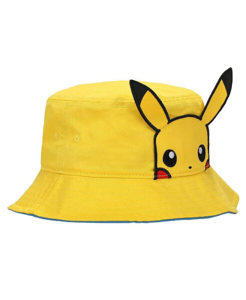 Men's Pikachu Face Unisex Adult Bucket Hat With 3D Plush