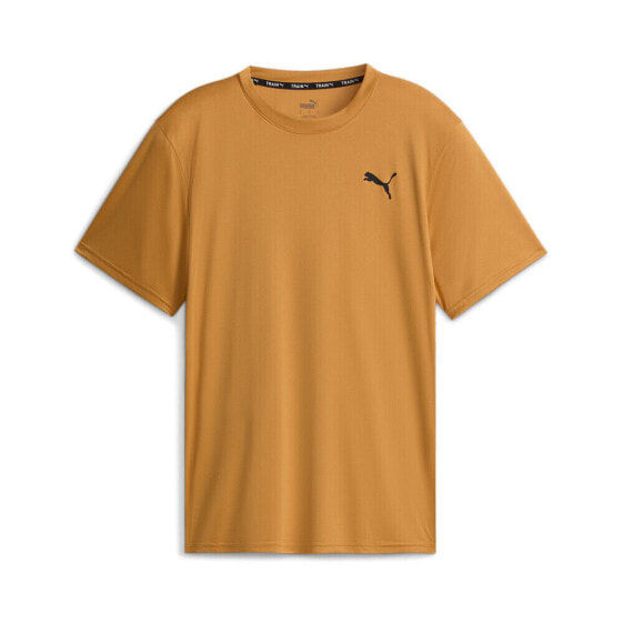 Puma Fit Logo Crew Neck Short Sleeve Athletic T-Shirt Mens Orange Casual Tops 52