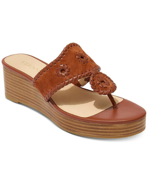 Women's Jacks Whipstitch Mid Stacked Wedge Sandals