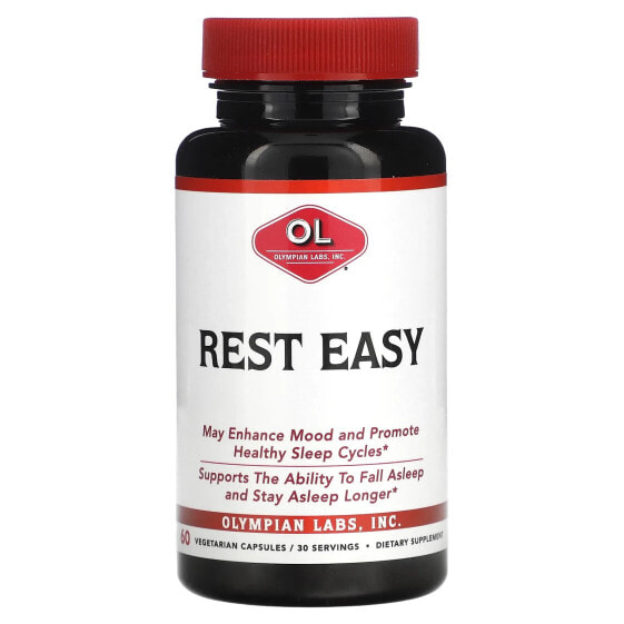 Витамин для здорового сна Olympian Labs Rest Easy, 60 капсул (вегетарианских)