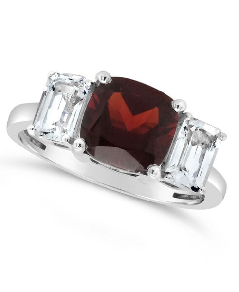 Garnet (2-3/4 ct. t.w.) and White Topaz (1-3/8 ct. t.w) Ring in Sterling Silver