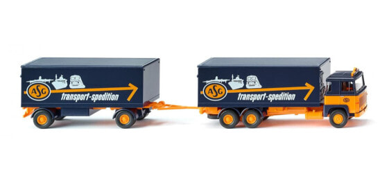 Wiking 045703 - Delivery truck model - Preassembled - 1:87 - Kofferhängerzug (Scania 111) - Any gender - "ASG"