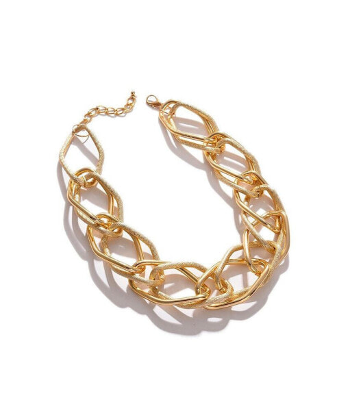 SOHI women's Gold Metallic Chainlink Necklace