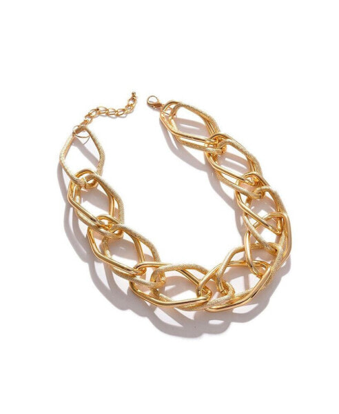 Women's Gold Metallic Chainlink Necklace