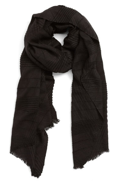 Echo 242496 Womens Casual Pleated Blanket Scarf Black One Size (28" x 72")