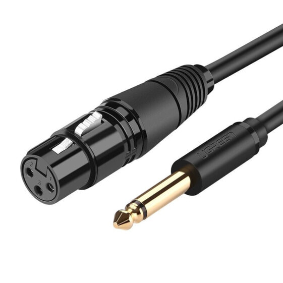 Przejściówka kabel audio do mikrofonu XLR żeński - 6.35 mm jack męski 2m czarny